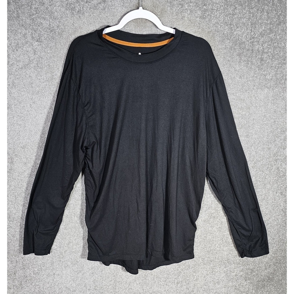 Authentic Thermals By Terramar Mens Size 2XL Black Baselayer Long Sleeve Shirt